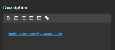 Ajouter le lien mailto à la description du projet.